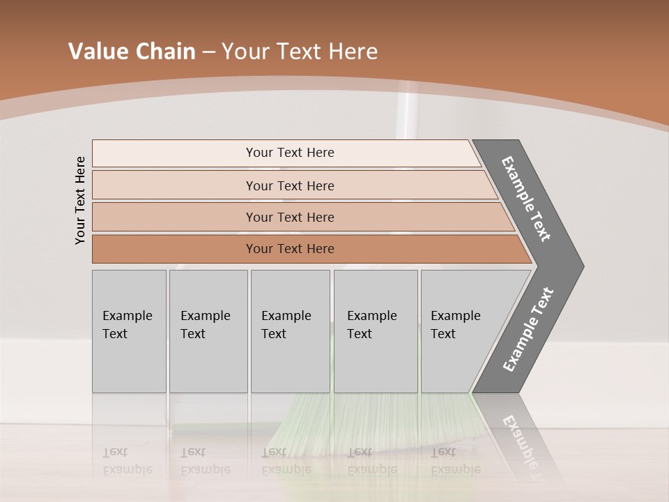 A Broom And A Dustpan On A Hard Wood Floor PowerPoint Template