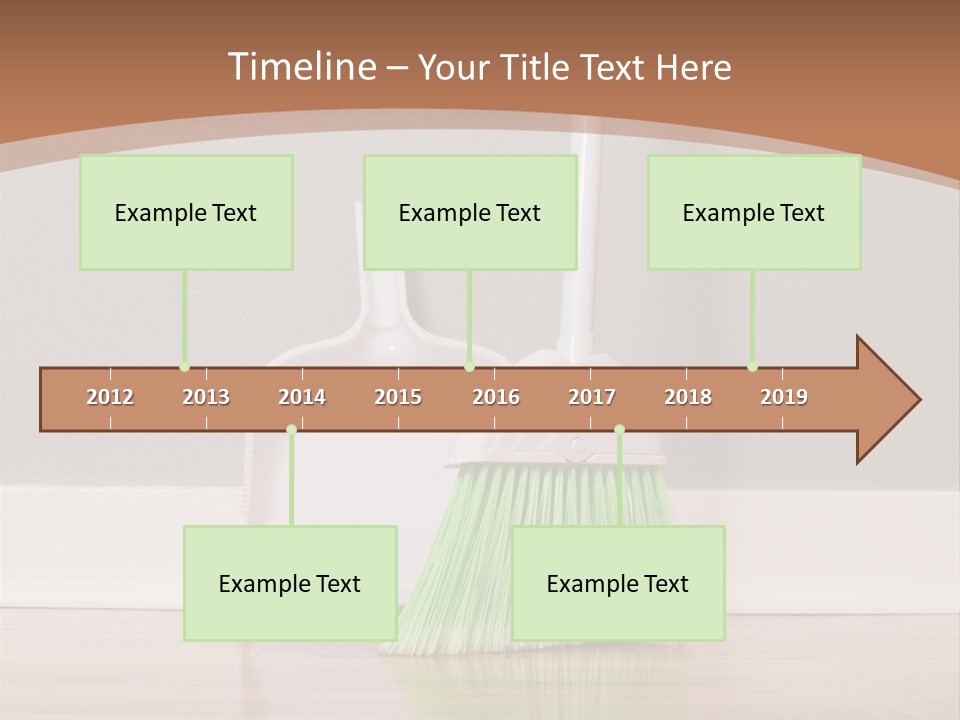 A Broom And A Dustpan On A Hard Wood Floor PowerPoint Template