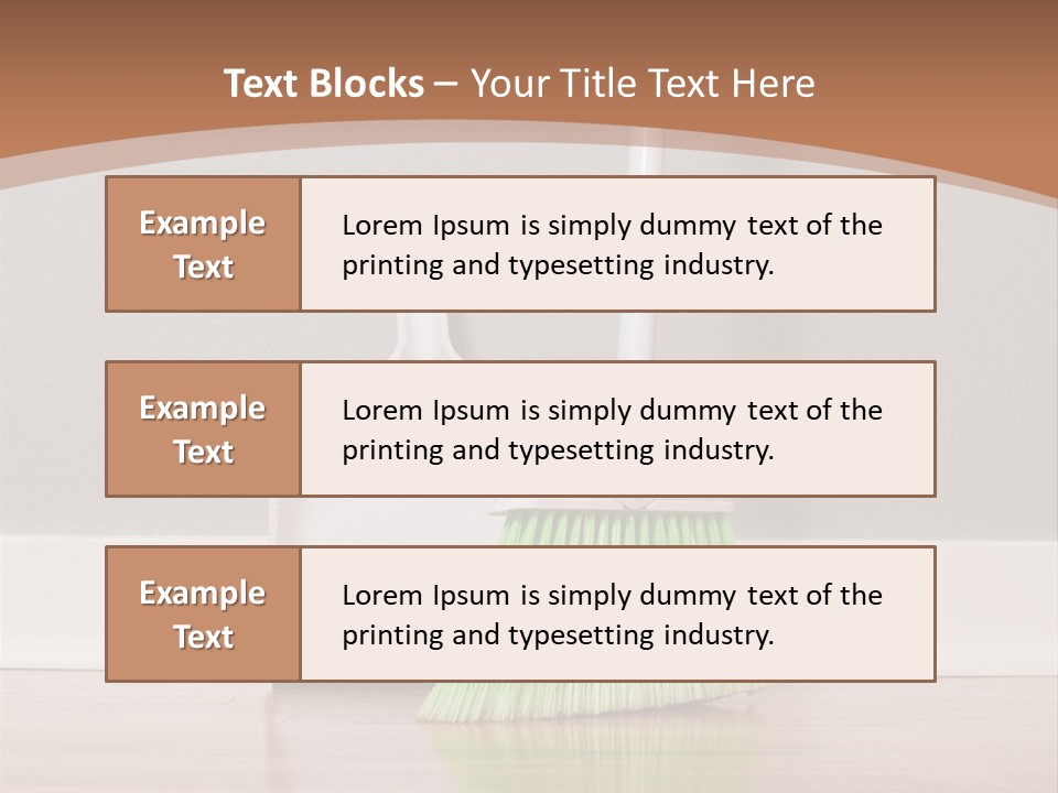 A Broom And A Dustpan On A Hard Wood Floor PowerPoint Template