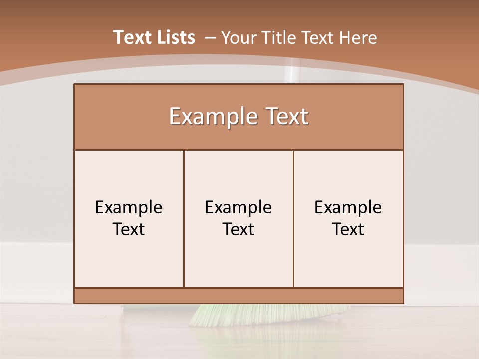 A Broom And A Dustpan On A Hard Wood Floor PowerPoint Template