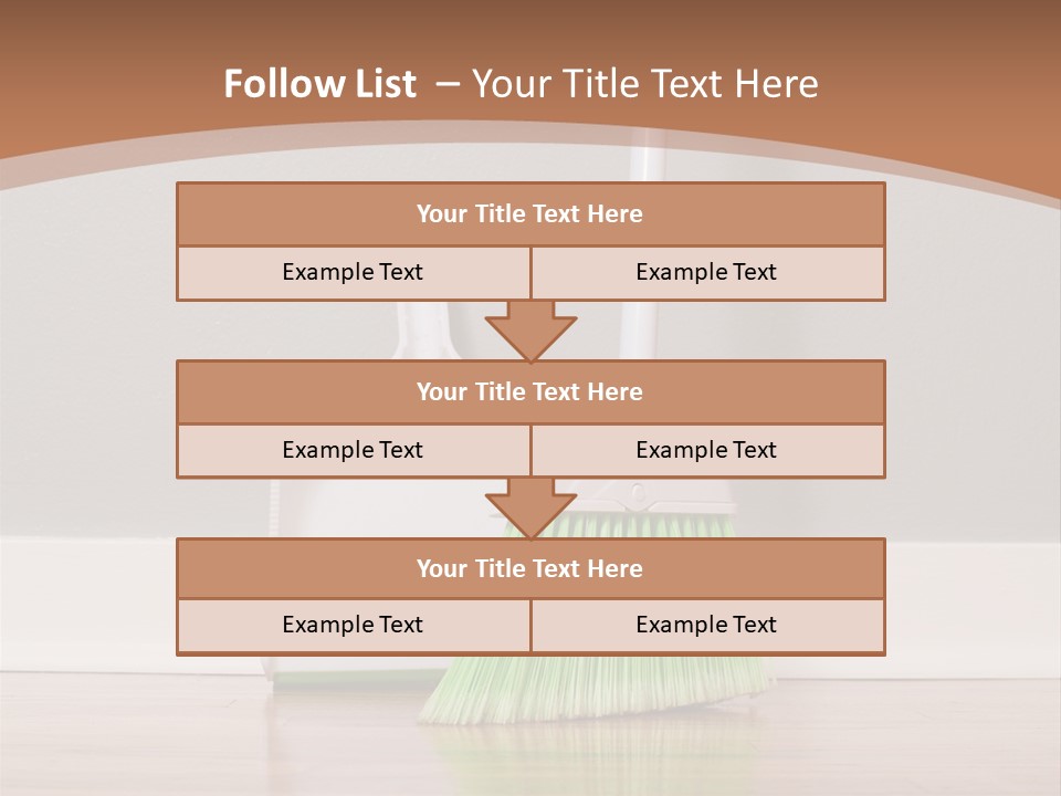 A Broom And A Dustpan On A Hard Wood Floor PowerPoint Template