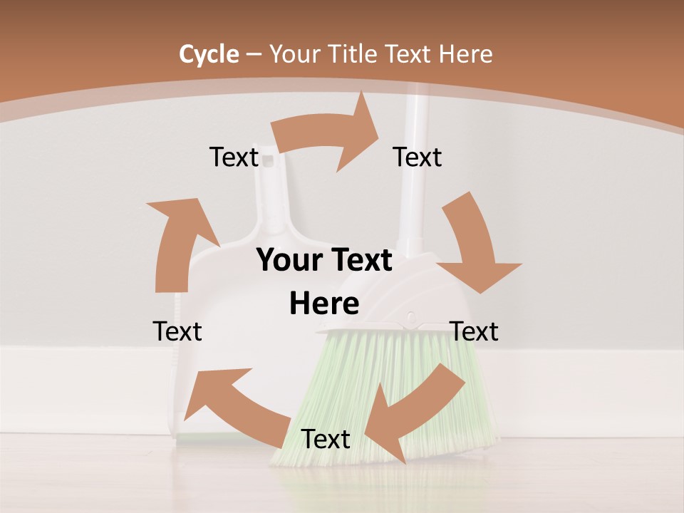 A Broom And A Dustpan On A Hard Wood Floor PowerPoint Template