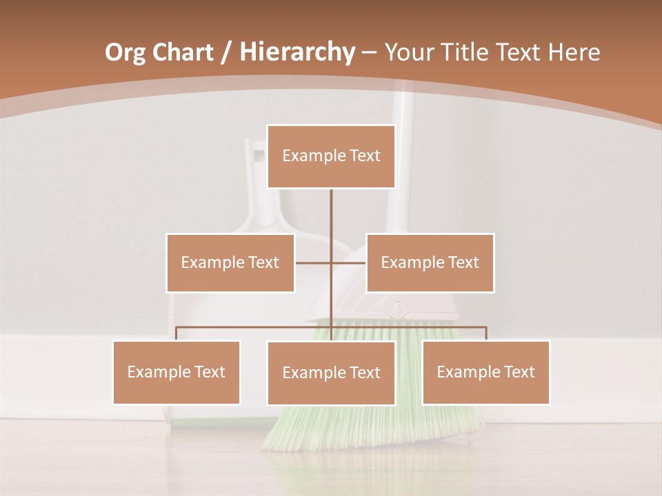 A Broom And A Dustpan On A Hard Wood Floor PowerPoint Template