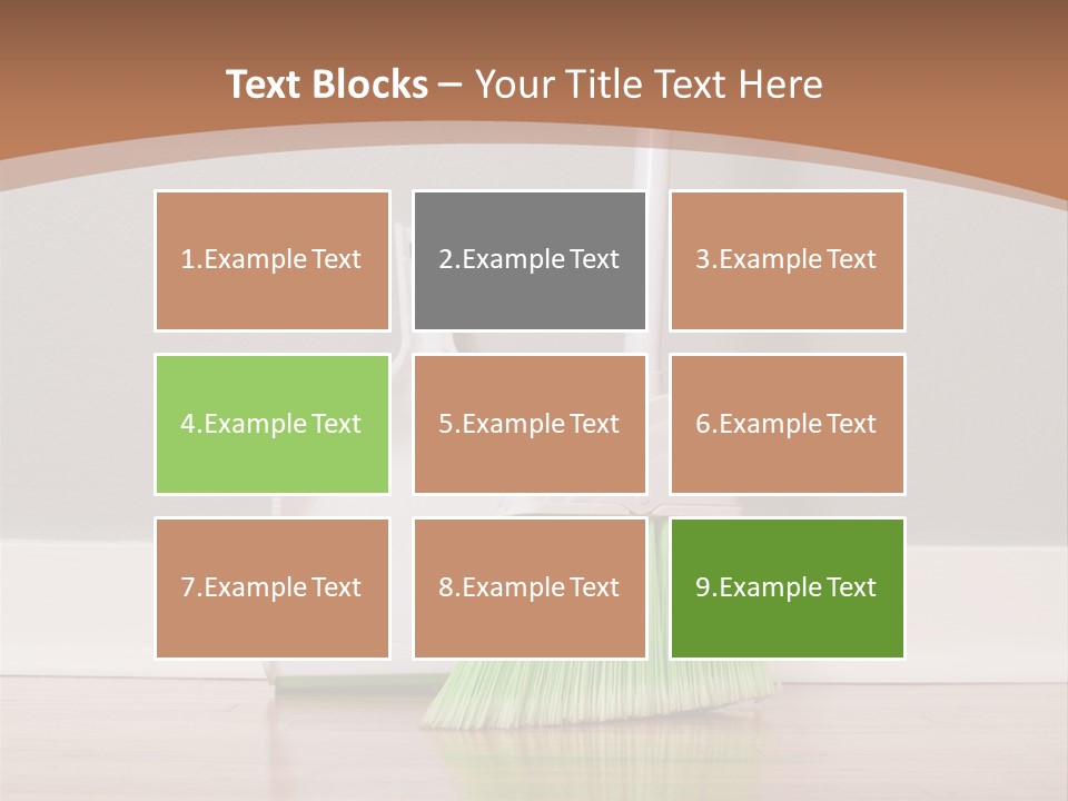 A Broom And A Dustpan On A Hard Wood Floor PowerPoint Template