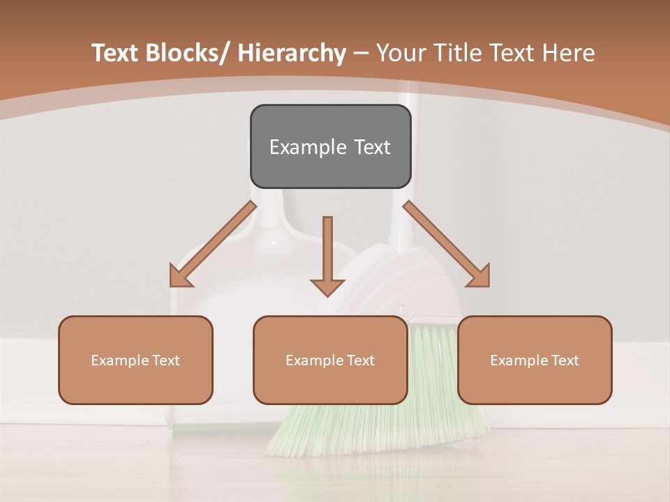 A Broom And A Dustpan On A Hard Wood Floor PowerPoint Template