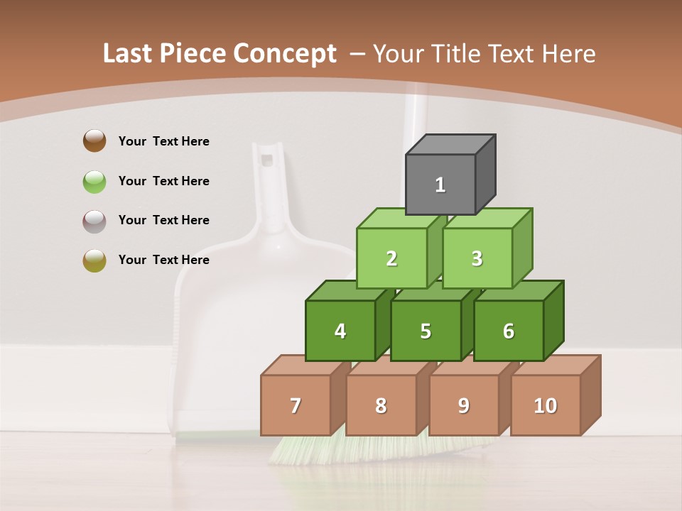 A Broom And A Dustpan On A Hard Wood Floor PowerPoint Template