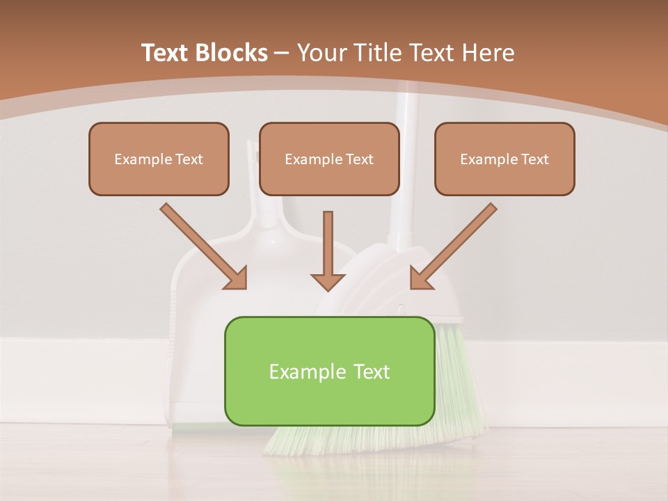 A Broom And A Dustpan On A Hard Wood Floor PowerPoint Template