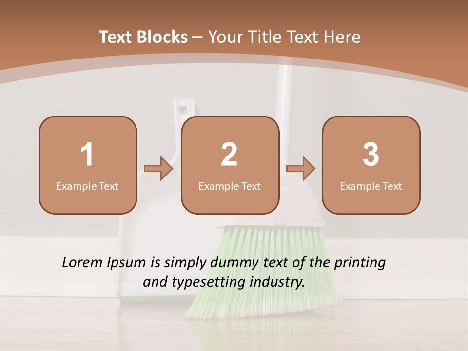 A Broom And A Dustpan On A Hard Wood Floor PowerPoint Template