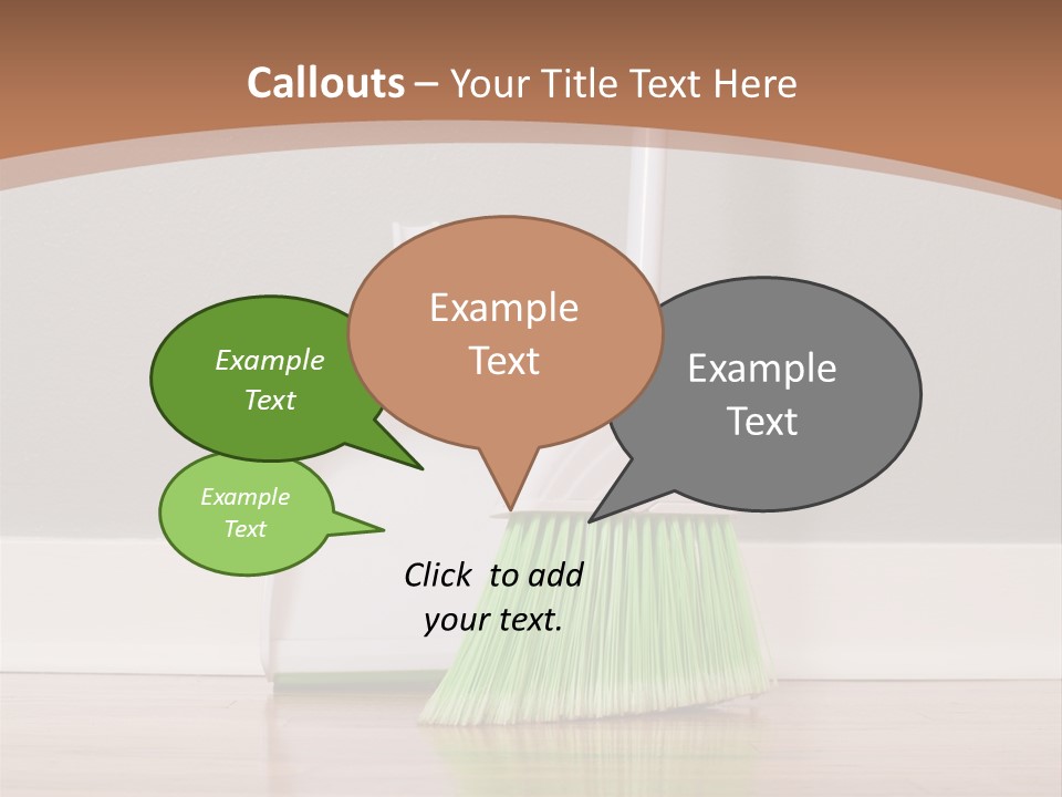 A Broom And A Dustpan On A Hard Wood Floor PowerPoint Template