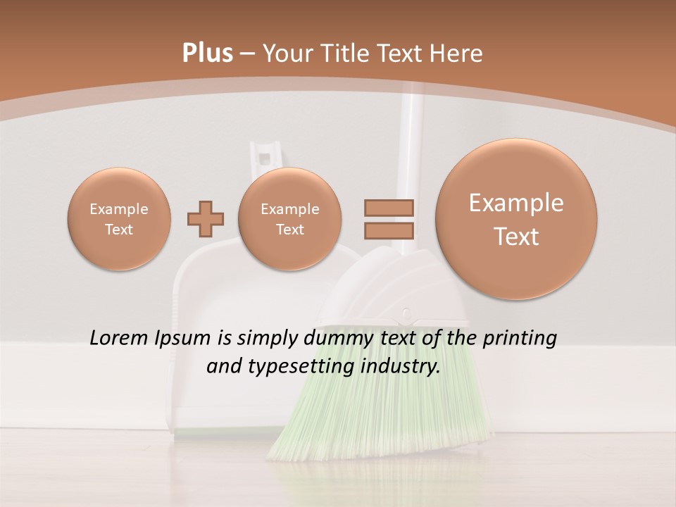 A Broom And A Dustpan On A Hard Wood Floor PowerPoint Template