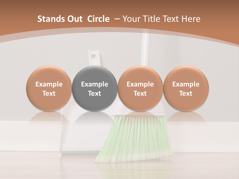 A Broom And A Dustpan On A Hard Wood Floor PowerPoint Template