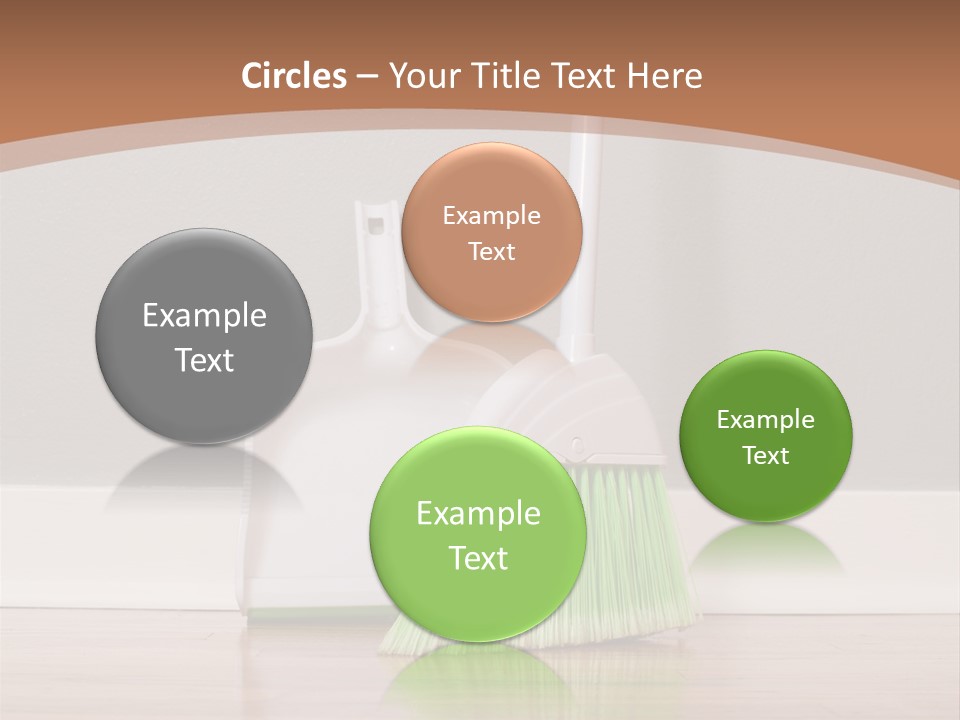 A Broom And A Dustpan On A Hard Wood Floor PowerPoint Template