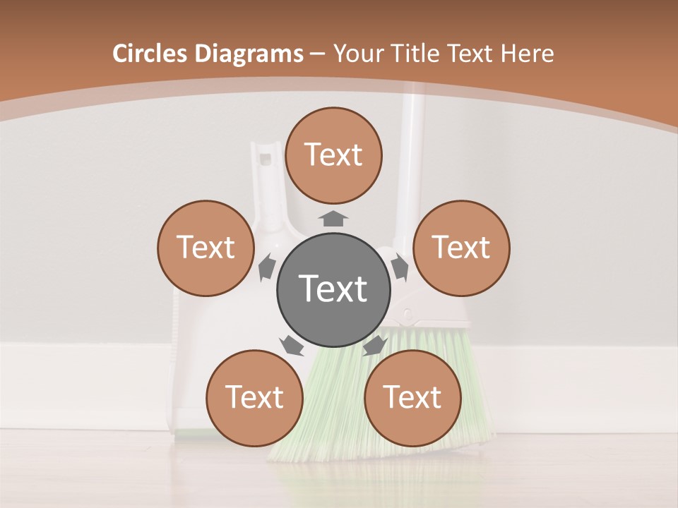 A Broom And A Dustpan On A Hard Wood Floor PowerPoint Template