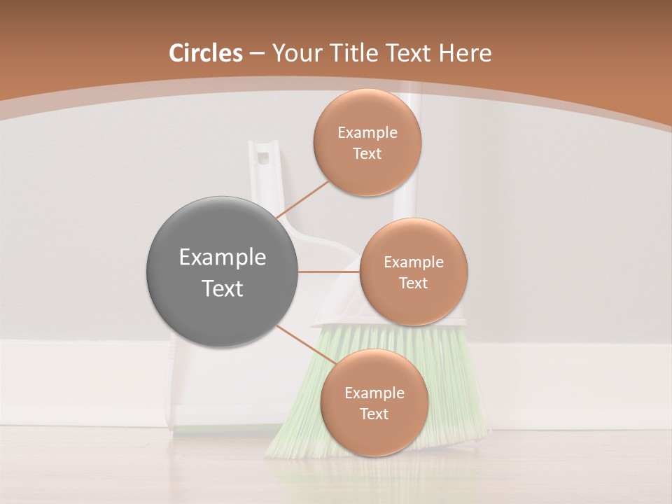 A Broom And A Dustpan On A Hard Wood Floor PowerPoint Template