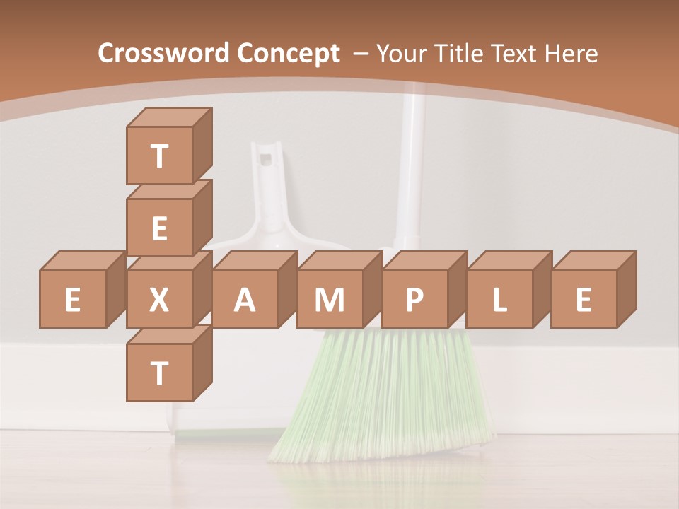 A Broom And A Dustpan On A Hard Wood Floor PowerPoint Template