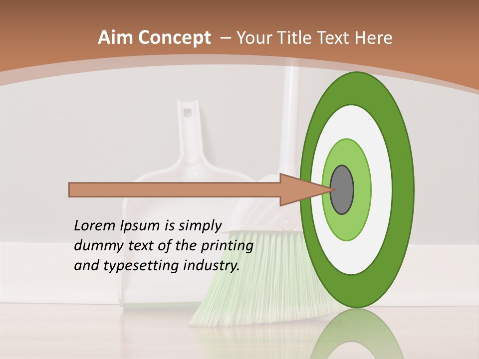 A Broom And A Dustpan On A Hard Wood Floor PowerPoint Template