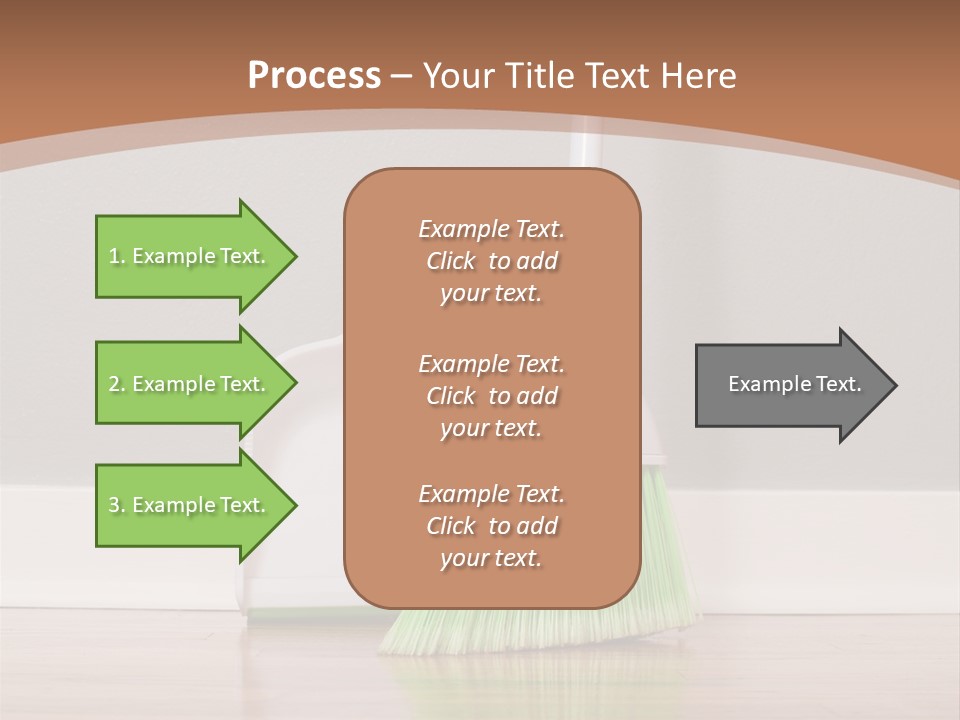 A Broom And A Dustpan On A Hard Wood Floor PowerPoint Template