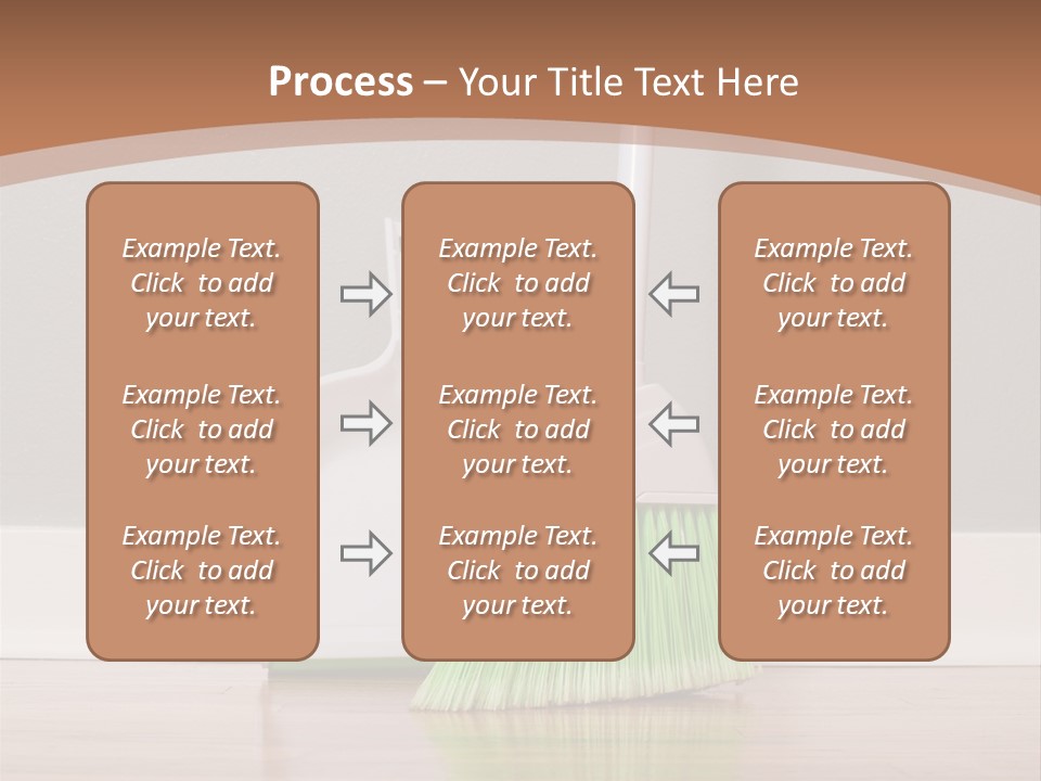 A Broom And A Dustpan On A Hard Wood Floor PowerPoint Template
