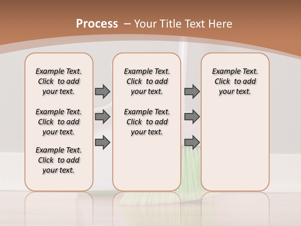 A Broom And A Dustpan On A Hard Wood Floor PowerPoint Template