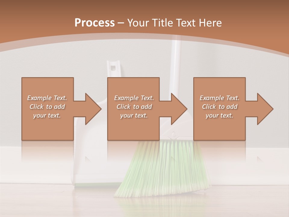 A Broom And A Dustpan On A Hard Wood Floor PowerPoint Template