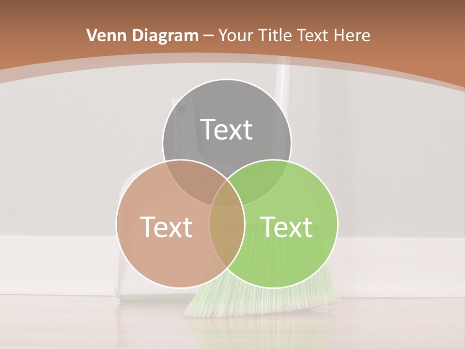 A Broom And A Dustpan On A Hard Wood Floor PowerPoint Template