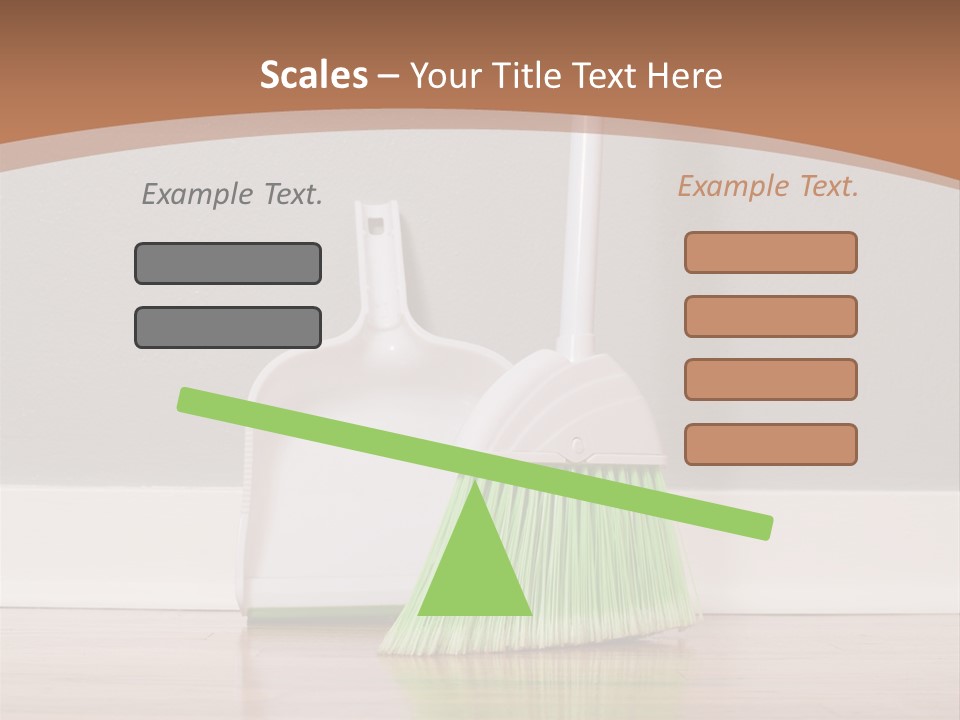 A Broom And A Dustpan On A Hard Wood Floor PowerPoint Template
