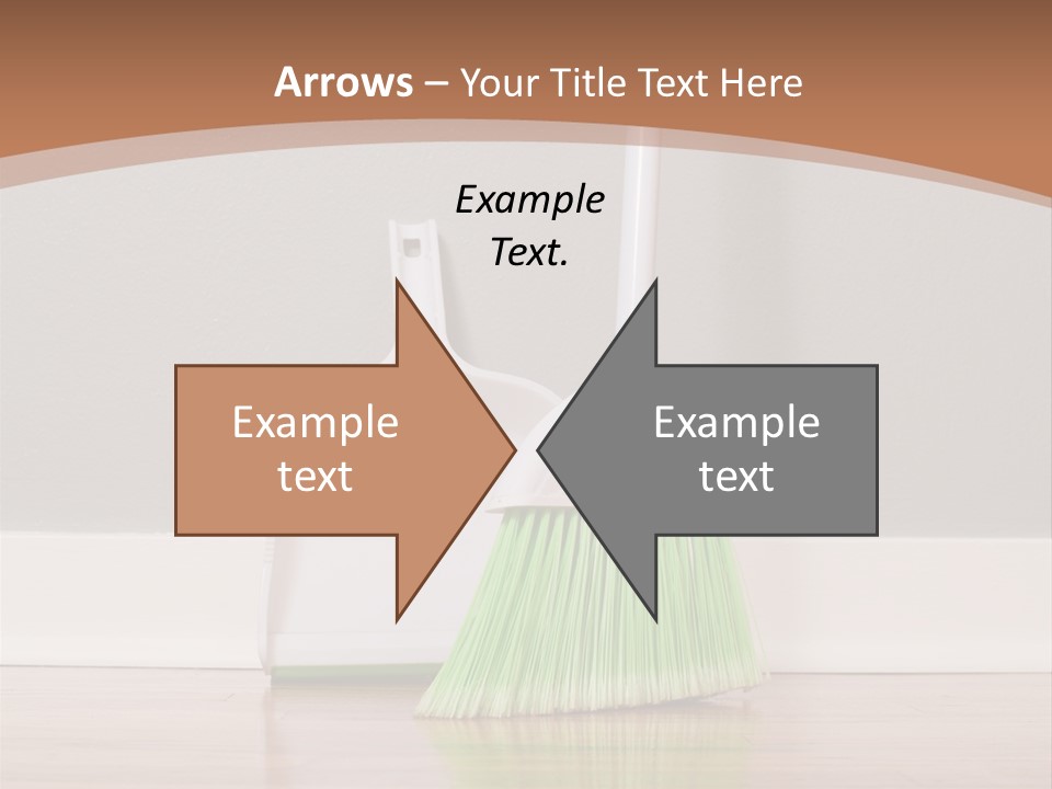 A Broom And A Dustpan On A Hard Wood Floor PowerPoint Template