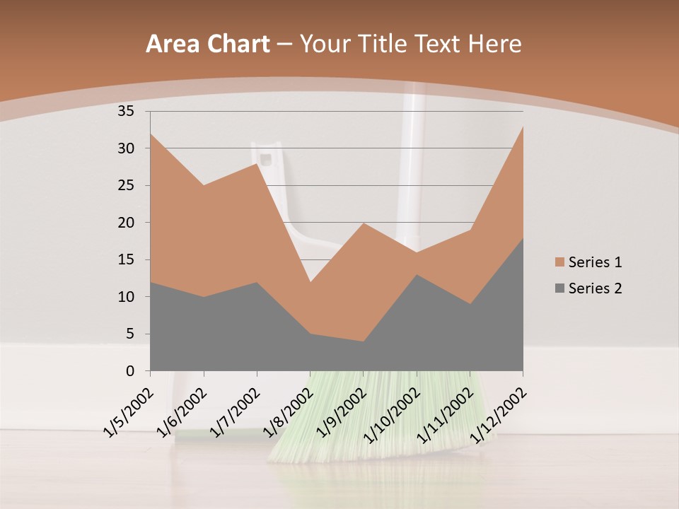 A Broom And A Dustpan On A Hard Wood Floor PowerPoint Template