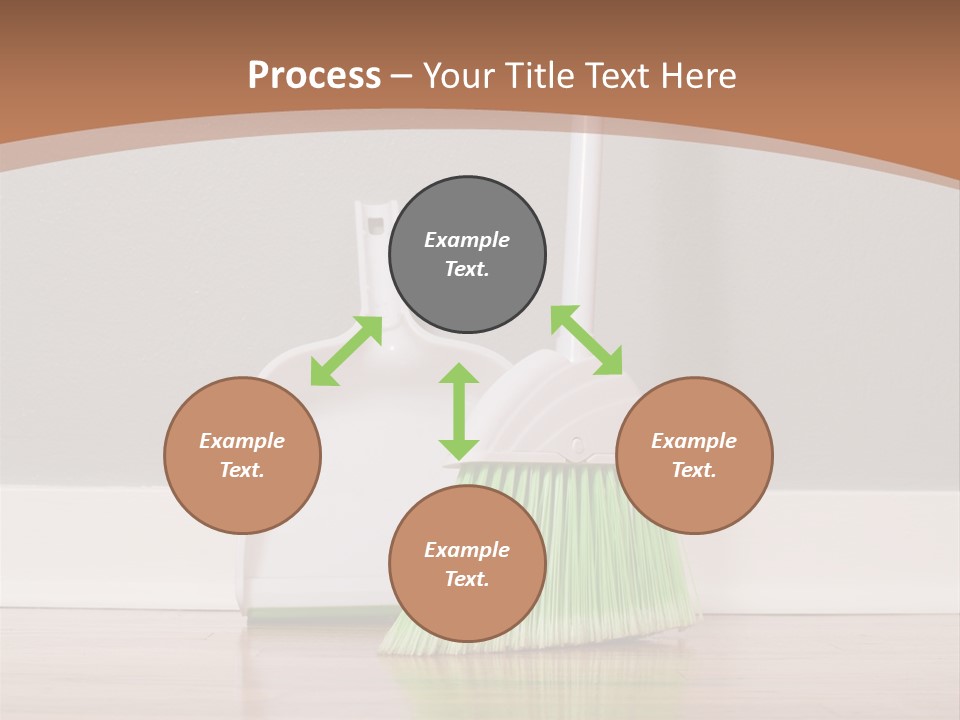 A Broom And A Dustpan On A Hard Wood Floor PowerPoint Template