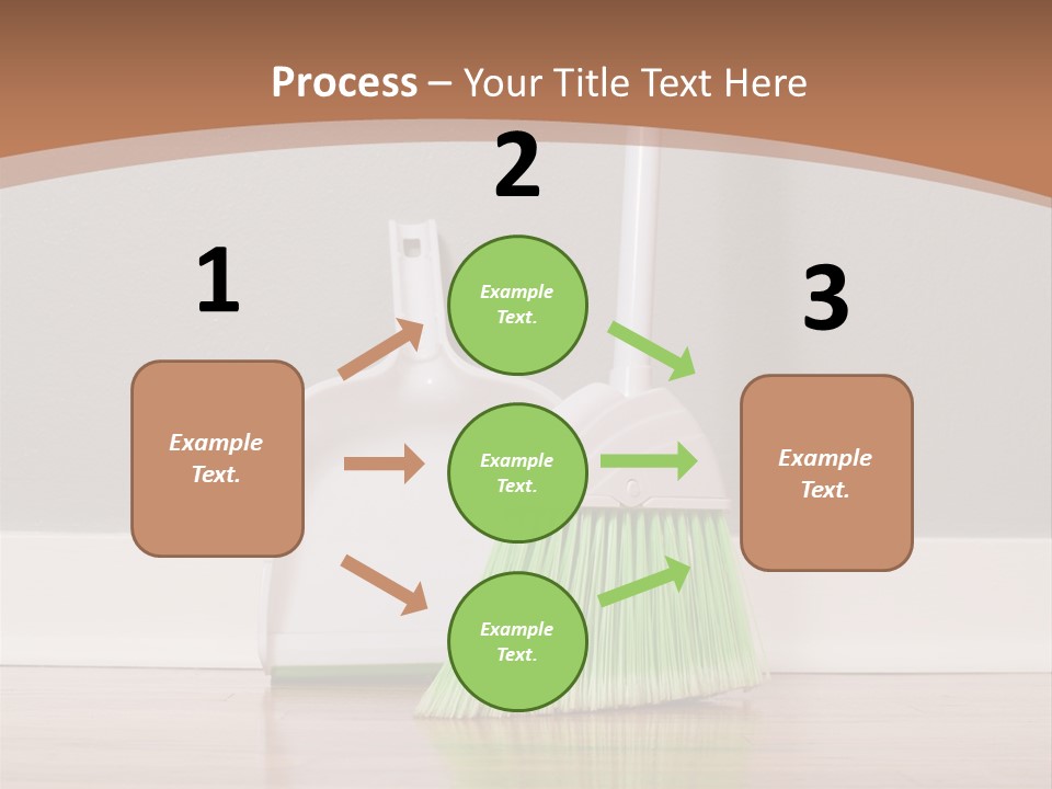 A Broom And A Dustpan On A Hard Wood Floor PowerPoint Template