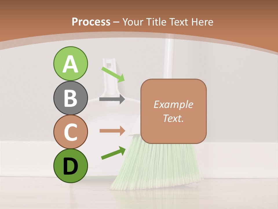 A Broom And A Dustpan On A Hard Wood Floor PowerPoint Template