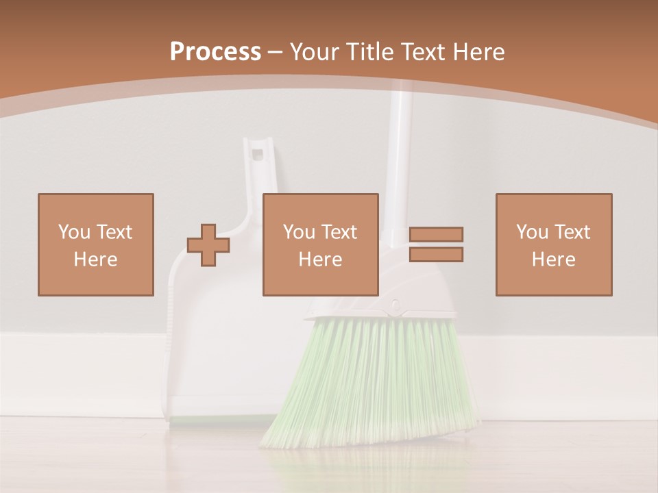 A Broom And A Dustpan On A Hard Wood Floor PowerPoint Template