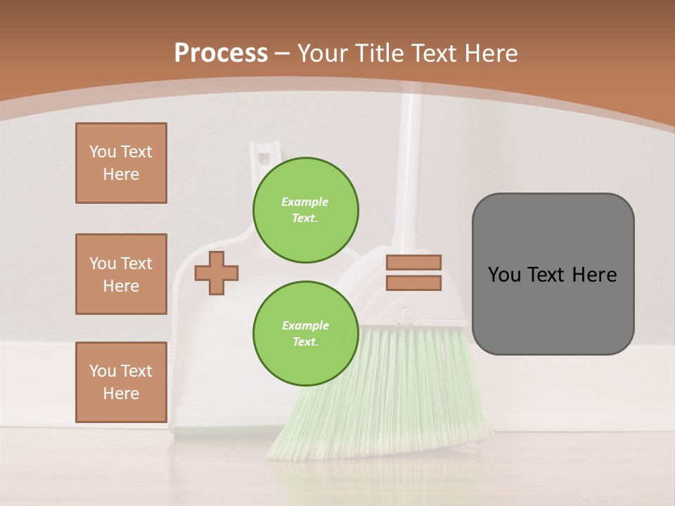 A Broom And A Dustpan On A Hard Wood Floor PowerPoint Template