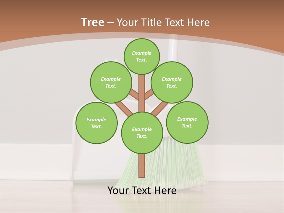 A Broom And A Dustpan On A Hard Wood Floor PowerPoint Template