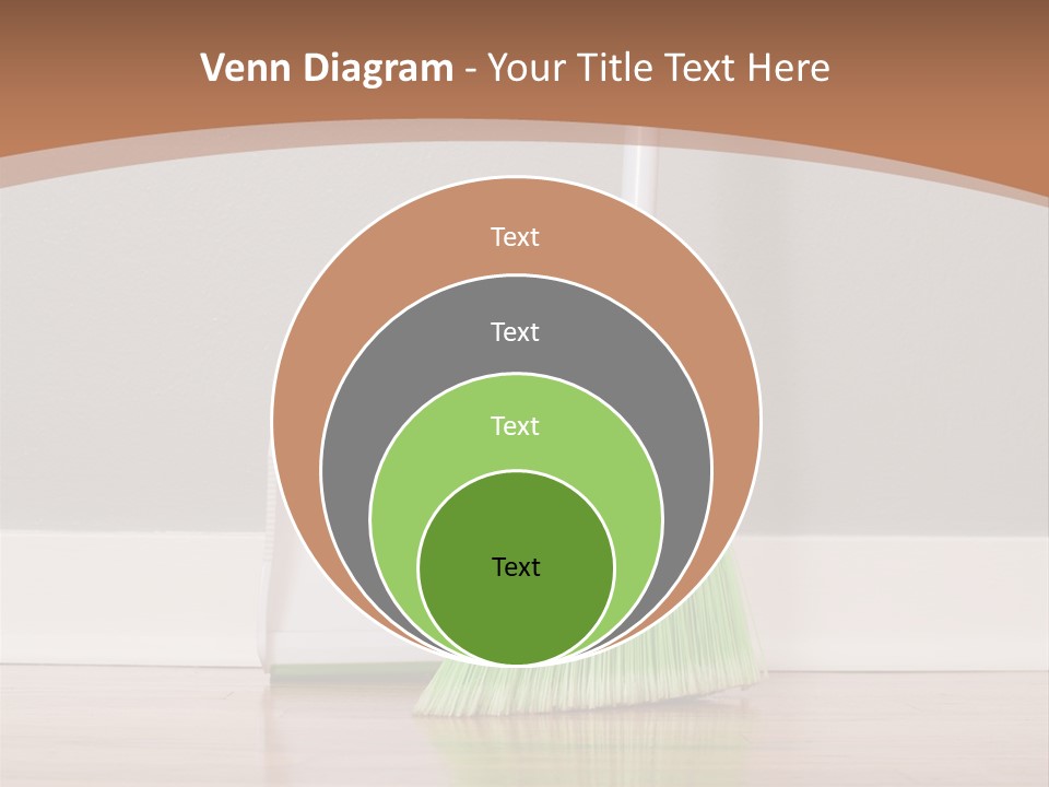 A Broom And A Dustpan On A Hard Wood Floor PowerPoint Template
