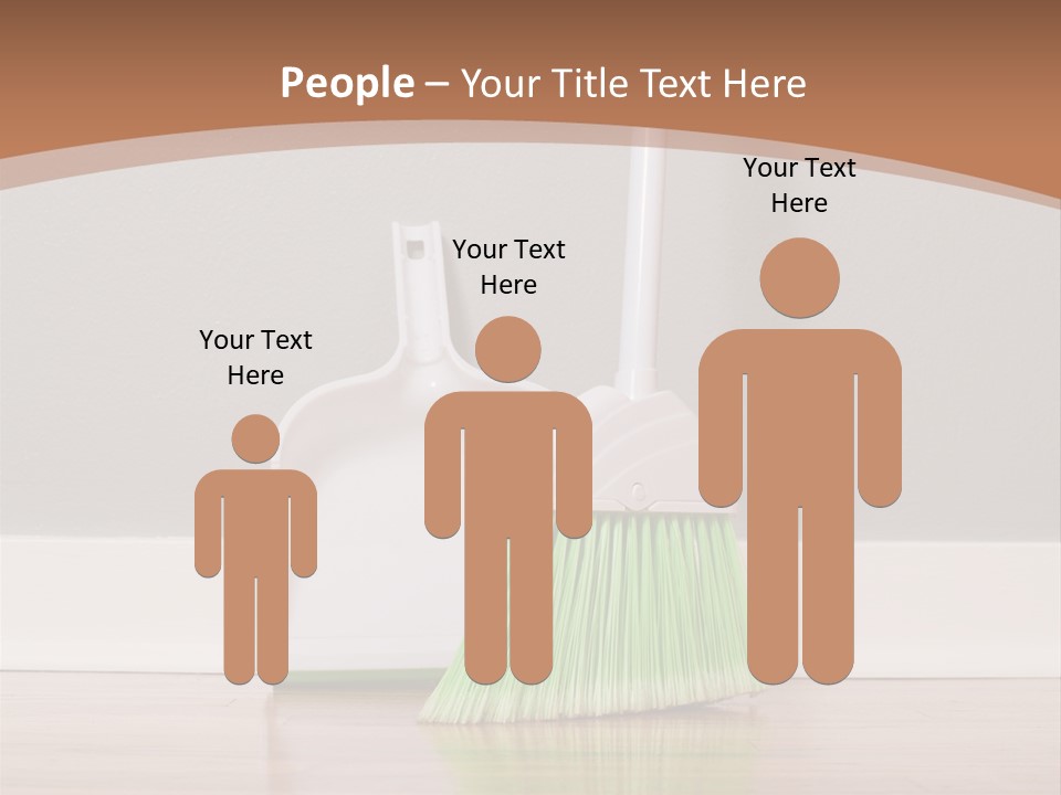 A Broom And A Dustpan On A Hard Wood Floor PowerPoint Template