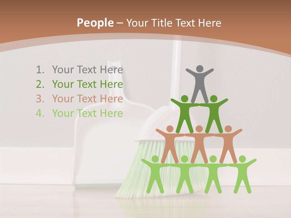 A Broom And A Dustpan On A Hard Wood Floor PowerPoint Template