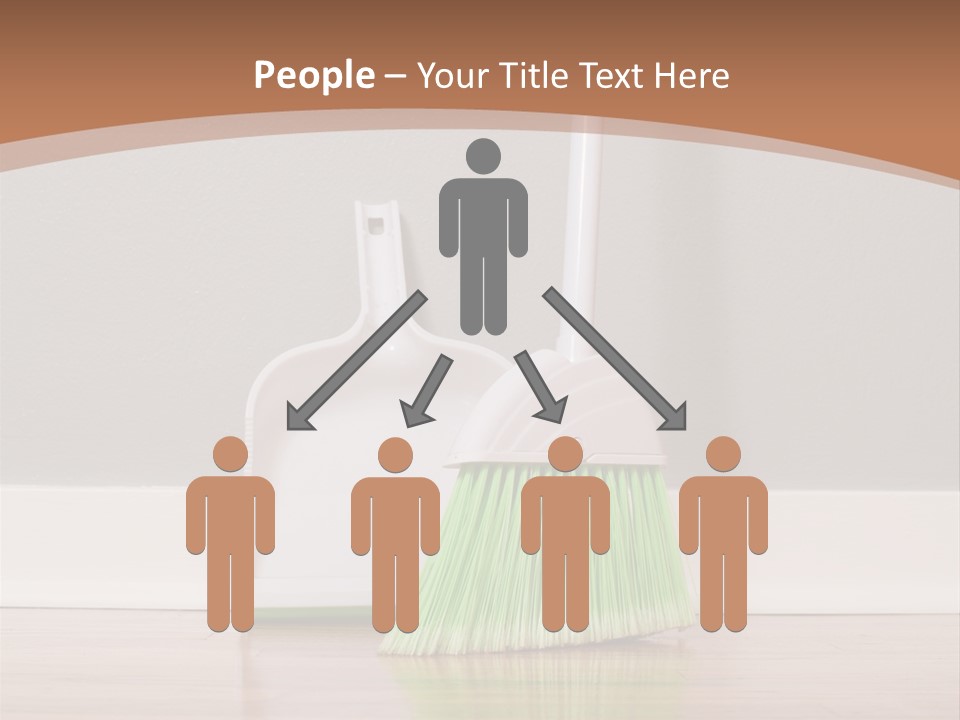 A Broom And A Dustpan On A Hard Wood Floor PowerPoint Template