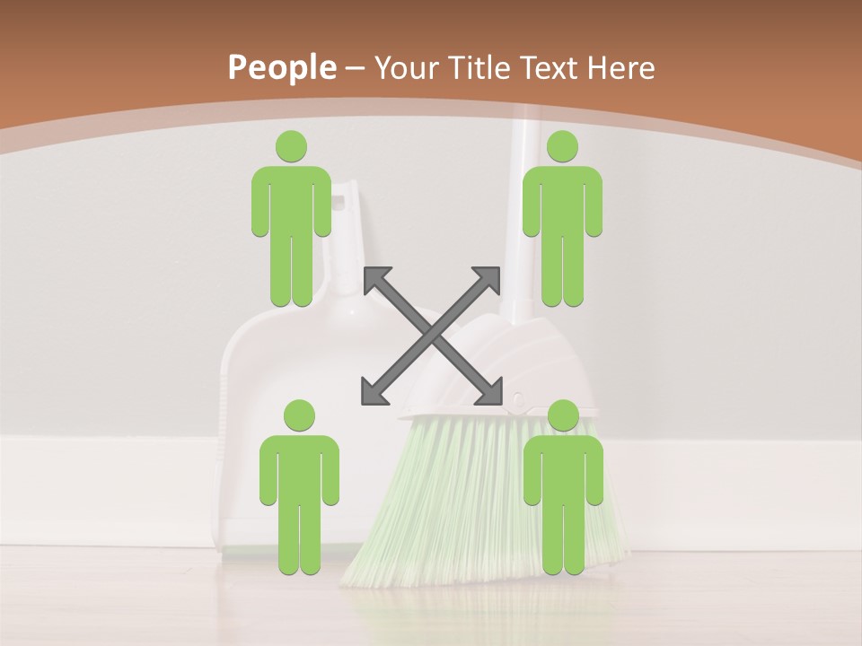 A Broom And A Dustpan On A Hard Wood Floor PowerPoint Template