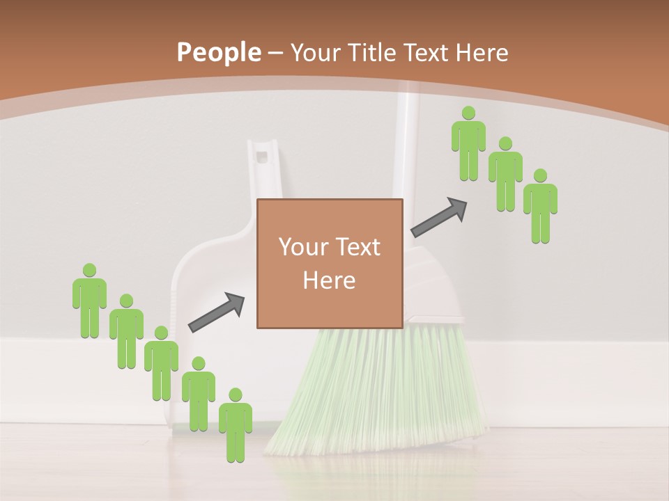 A Broom And A Dustpan On A Hard Wood Floor PowerPoint Template