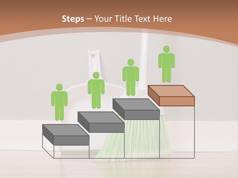 A Broom And A Dustpan On A Hard Wood Floor PowerPoint Template