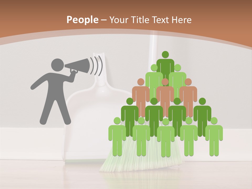 A Broom And A Dustpan On A Hard Wood Floor PowerPoint Template