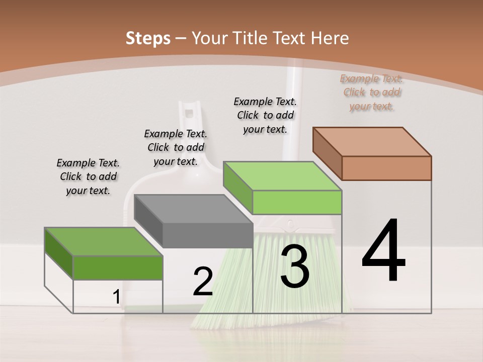 A Broom And A Dustpan On A Hard Wood Floor PowerPoint Template