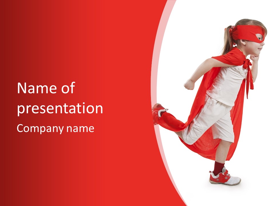 Child Girl Costume PowerPoint Template