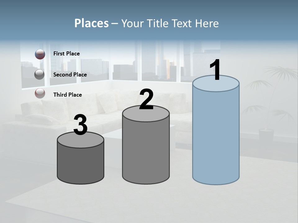 A Living Room With A Couch And A Coffee Table PowerPoint Template