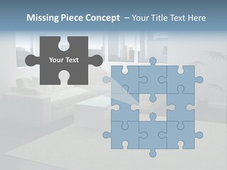 A Living Room With A Couch And A Coffee Table PowerPoint Template
