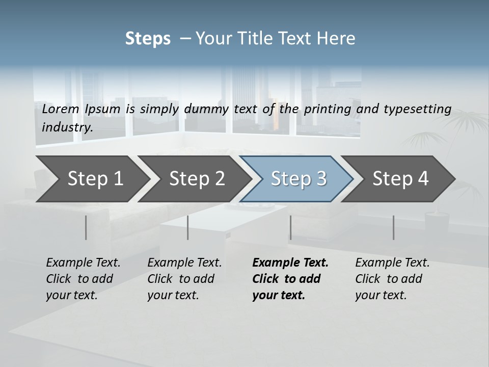 A Living Room With A Couch And A Coffee Table PowerPoint Template