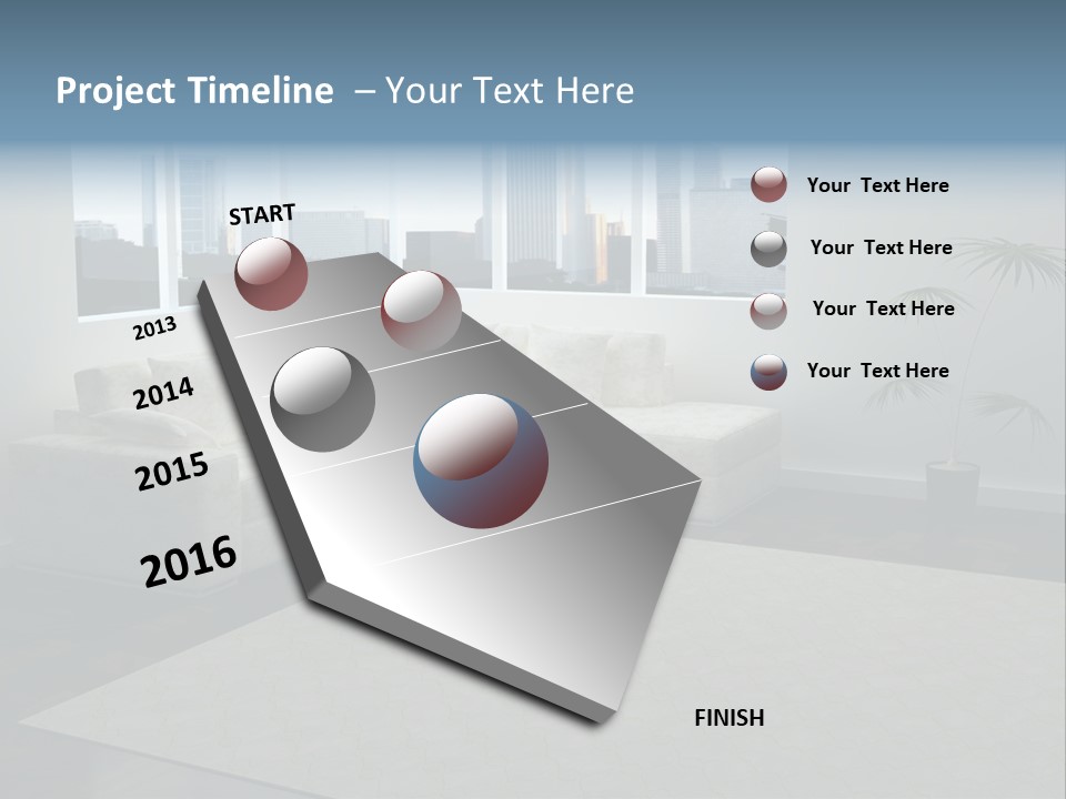 A Living Room With A Couch And A Coffee Table PowerPoint Template