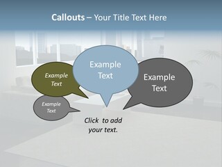 A Living Room With A Couch And A Coffee Table PowerPoint Template