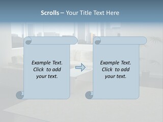 A Living Room With A Couch And A Coffee Table PowerPoint Template